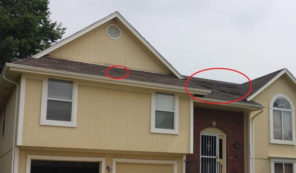 roof damage found when performing due diligence