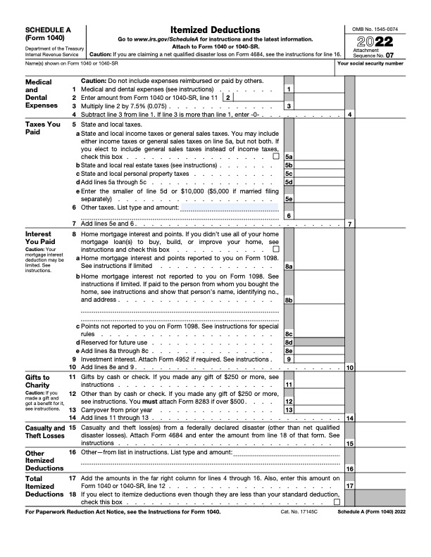 Are Property Taxes Deductible: A Guide for Real Estate Investors 2 irs schedule A form